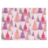 Glitzer Pink Blush Weihnachtsbaummuster Große Geschenktüte (Vorderseite)