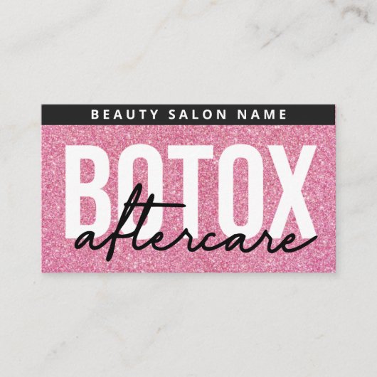 Glitzer Pink Botox Füllfederhalter Anleitung Nachs Visitenkarte (Vorderseite)