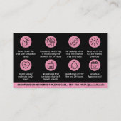 Glitzer Pink Brows Aftercare PMU Knochenanleitung Visitenkarte (Rückseite)