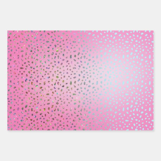 Glitzer Pink Cheetah Print Geschenkpapier Set (Vorderseite)