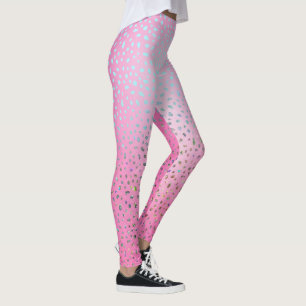 Glitzer Pink Cheetah Print Leggings