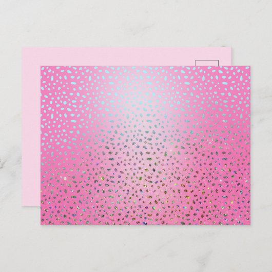 Glitzer Pink Cheetah Print Postkarte (Vorne/Hinten)