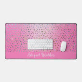 Glitzer Pink Cheetah Print Schreibtischunterlage (Tastatur & Maus)