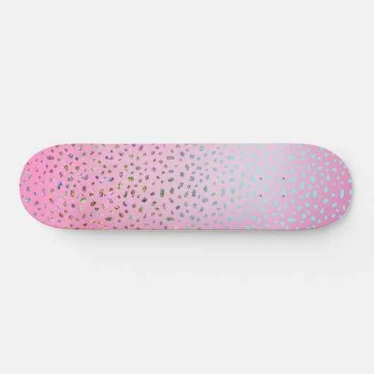 Glitzer Pink Cheetah Print Skateboard (Horizontal)