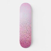 Glitzer Pink Cheetah Print Skateboard (Vorderseite)