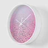 Glitzer Pink Cheetah Print Uhr (Winkel)