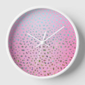 Glitzer Pink Cheetah Print Uhr (Vorderseite)