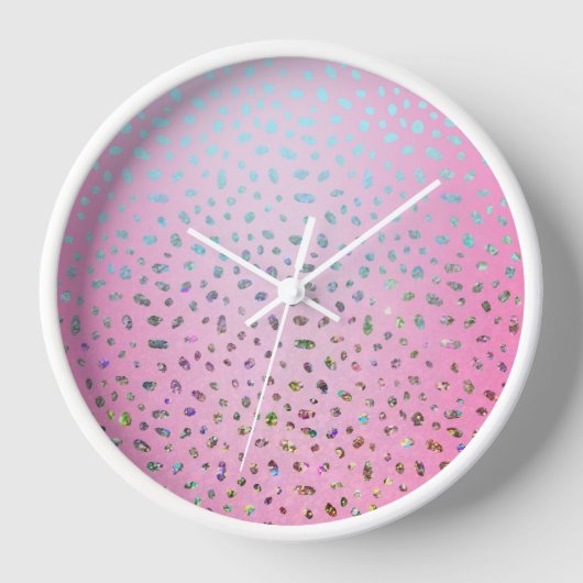 Glitzer Pink Cheetah Print Uhr (Vorderseite)