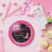 Glitzer Pink Disco Cowgirl 30. Geburtstag Party Pappteller (Party)