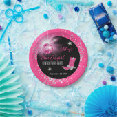 Glitzer Pink Disco Cowgirl 40. Geburtstag Party Pappteller (Party)