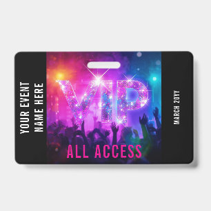 Glitzer-Pink-Disco-VIP-Konzert-All-Access-Event Ausweis