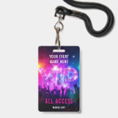 Glitzer Pink Disco VIP Konzert alle Zugang Veranst Ausweis (Vorderseite mit Lanyard)