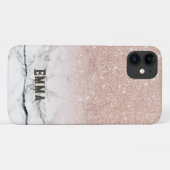 Glitzer pink Emma auf iPhone 11 Hüllen (Rückseite (Horizontal))
