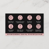 Glitzer Pink Eyelash Extensions Lash Aftercare Visitenkarte (Rückseite)