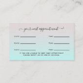 Glitzer Pink Eyelash Verlängerung Ernennung Visitenkarte (Rückseite)