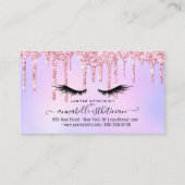 Glitzer Pink Eyelash Verlängerung Loyalität Visitenkarte (Vorderseite)
