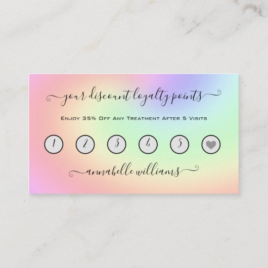 Glitzer Pink Eyelash Verlängerung Loyalität Visitenkarte (Rückseite)