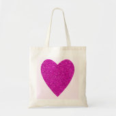 Glitzer Pink Heart Wedding Tragetasche (Vorne)