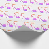 Glitzer Pink High Heel Schuhe Geschenkpapier (Ecke)