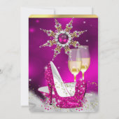 Glitzer Pink High Heel Shoes Silver Gold Champagne Einladung (Rückseite)