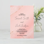 Glitzer Pink Hochzeitseinladungen Einladung (Stehend Vorderseite)