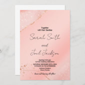 Glitzer Pink Hochzeitseinladungen Einladung (Vorne/Hinten)