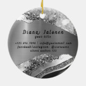 Glitzer Pink Hochzeitszubehör Keramik Ornament (Hinten)