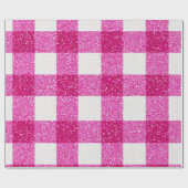 Glitzer-Pink-Karomuster Geschenkpapier (Flach)