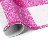 Glitzer-Pink-Karomuster Geschenkpapier (Rolleneckpunkt)