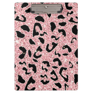 GLITZER PINK LEOPARD KLEMMBRETT