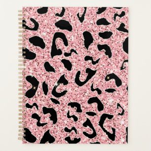 GLITZER PINK LEOPARD PLANNER PLANER