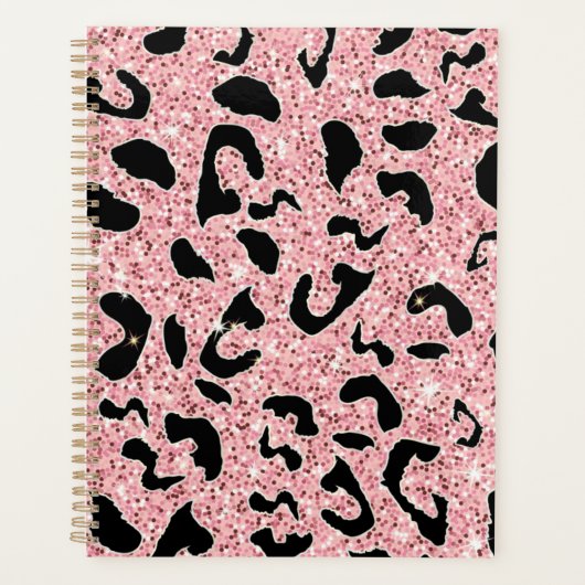 GLITZER PINK LEOPARD PLANNER PLANER (Vorderseite)