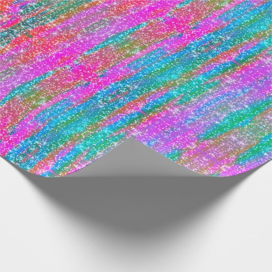 Glitzer Pink Lila Aquamarin Blue Girl Decoupage Geschenkpapier (Ecke)