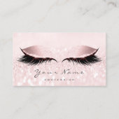 Glitzer Pink Loyalty Card Makeup Artist Lashes 10 Treuekarte (Vorderseite)
