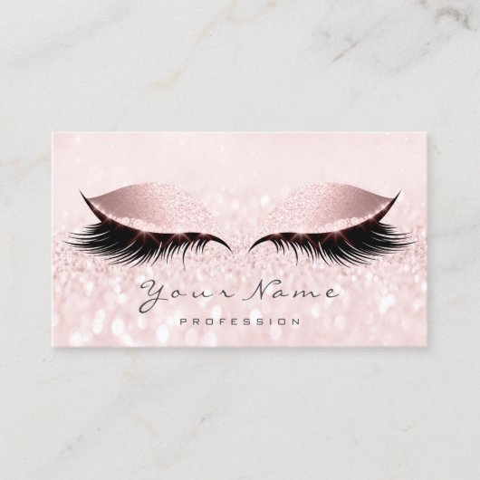 Glitzer Pink Loyalty Card Makeup Artist Lashes 10 Treuekarte (Vorderseite)