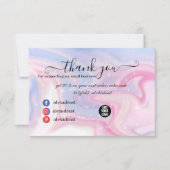 Glitzer Pink Marmor Splash Liquid Danke Karte (Vorderseite)