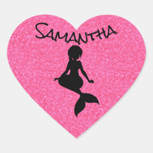 Glitzer Pink Mermaid Sticker