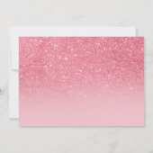 Glitzer Pink Ombre Quinceañera Einladung (Rückseite)