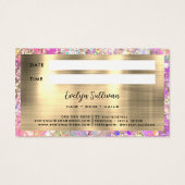 Glitzer Pink Opal Terminkarte (Rückseite)