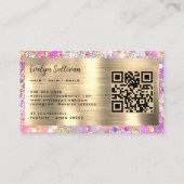 Glitzer Pink Opal Visitenkarte (Rückseite)