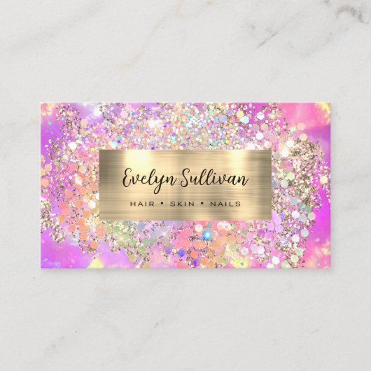 Glitzer Pink Opal Visitenkarte (Vorderseite)