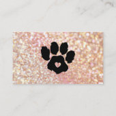 Glitzer Pink Pet Sitter Grooming Paw Visitenkarte (Rückseite)