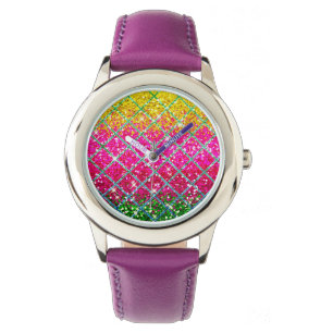 Glitzer Pink Snakeskin Armbanduhr