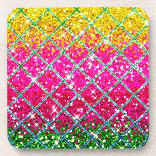 Glitzer Pink Snakeskin Getränkeuntersetzer