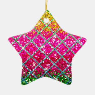 Glitzer Pink Snakeskin Keramikornament