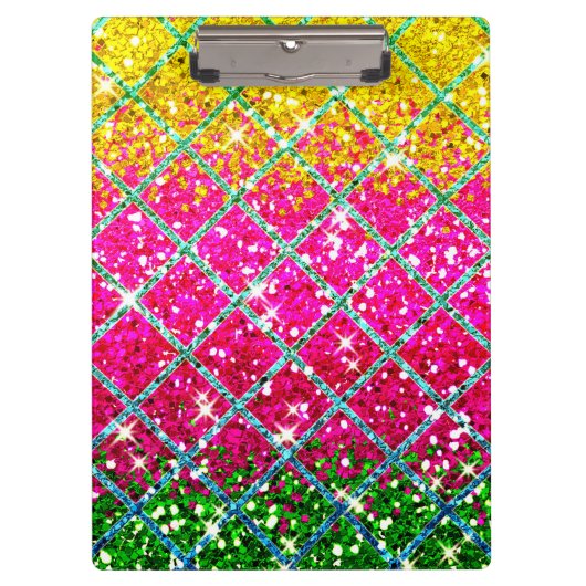 Glitzer Pink Snakeskin Klemmbrett (Vorderseite)