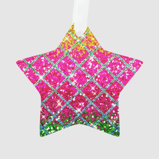 Glitzer Pink Snakeskin Ornament (Rückseite)
