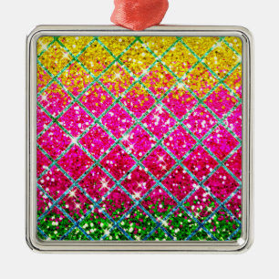 Glitzer Pink Snakeskin Ornament Aus Metall