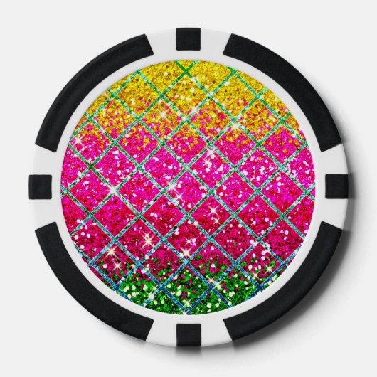 Glitzer Pink Snakeskin Pokerchips (Vorderseite)