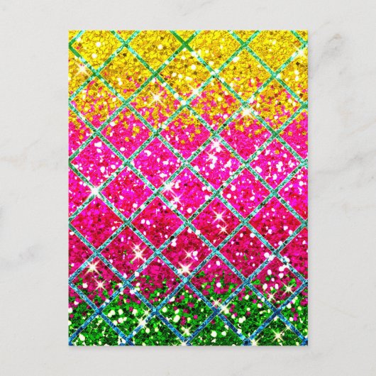 Glitzer Pink Snakeskin Postkarte (Vorderseite)